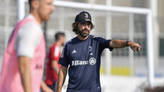 Andrea Pirlo durante un allenamento della Juventus.