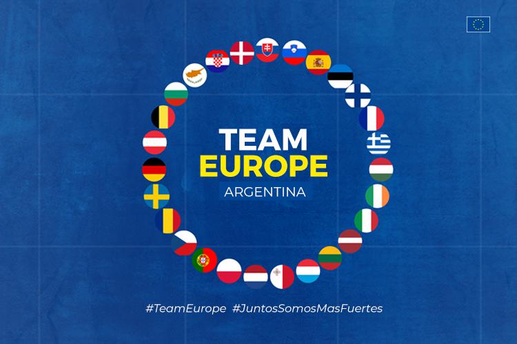 Logoptipo del programma "Team Europa" in Argentina.