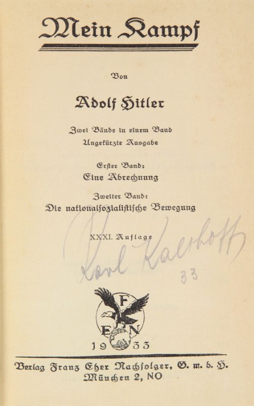 Il libro "Mein Kampf" di Hitler. Immagine di archivio