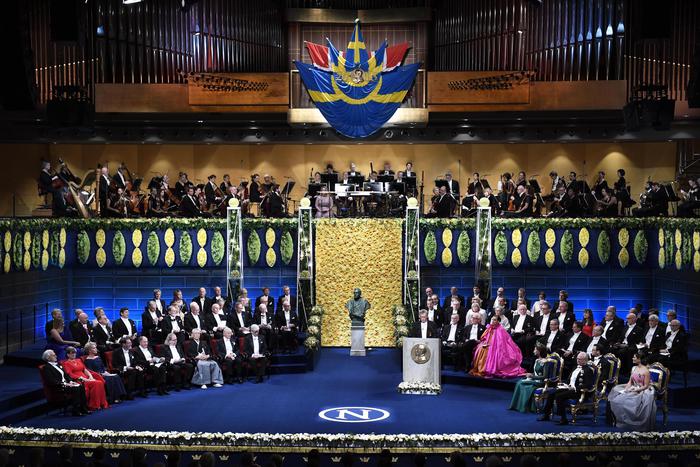 In un'immagine d'archivio, la cerimonia di assegnazione dei Nobel all'Accademia di Svezia