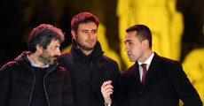 Roberto Fico, Alessandro Di Battista e Luigi Di Maio in una foto d'archivio.