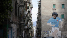 Un murale raffigurante Maradona nei Quartieri Spagnoli