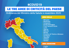 Covid-19, le Regioni rosse: Lombardia, Piemonte, Val d'Aosta e Calabria