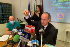 Luca Zaia, durante una conferenza stampa sull'andamento dati Coronavirus.