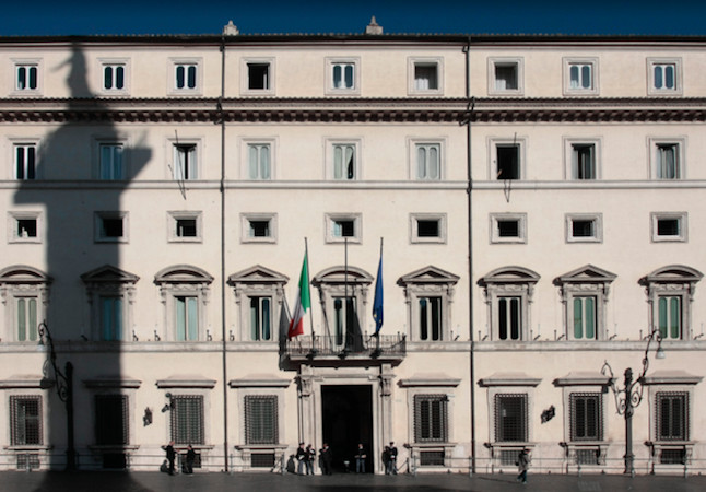 Facciata di Palazzo Chigi, sede del governo.