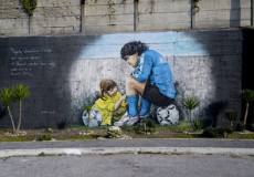 Un graffiti di Maradona.