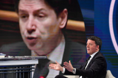 Il leader di Italia Viva, Matteo Renzi, durante una trasmissione di "Porta a porta."