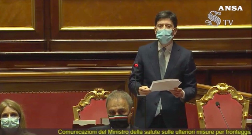 presentazione, in Parlamento, del Piano per i vaccini Covid da parte del ministro della Salute Roberto Speranza.