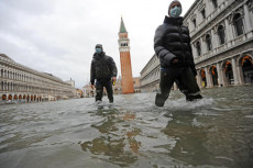 Acqua alta a Venezia.