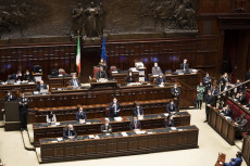Il Presidente del Consiglio, Giuseppe Conte, nel corso delle dichiarazioni in aula.