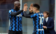 Lautaro Martinez e Romelo Lukaku festeggiano uno dei tanti gol della coppia dell'Inter.
