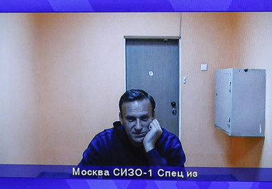 Alexeij Navalny assiste all'udienza di appello da carcere di Matrosskaya Tishina, Mosca. Archivio.
