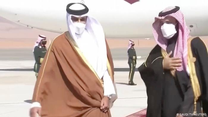 Mohamed bin Salman, erede della corona di Arabia Saudí, e Tamim bin Hamad al Zani, emiro di Qatar.