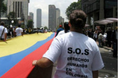Una manifestazione per i diritti umani in colombia in una foto d'archivio.