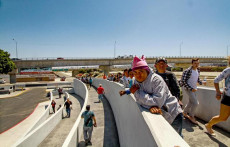 Migranti centroamericani al confine Usa-Messico.