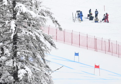 La pista di sci a Cortina.