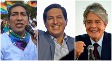 I candidati presidenziali dell' Ecuador: Da sinistra a destra Yaku Pérez, Andrés Arauz e Guillermo Lasso.