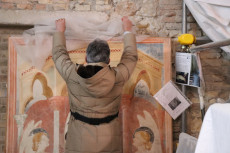 Restaurate opere d'arte dopo il sisma del 2016 nelle Marche.