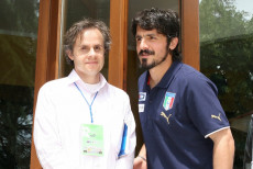 Rino Gattuso insieme al nostro corrispondente Emilio Buttaro ai tempi della Nazionale