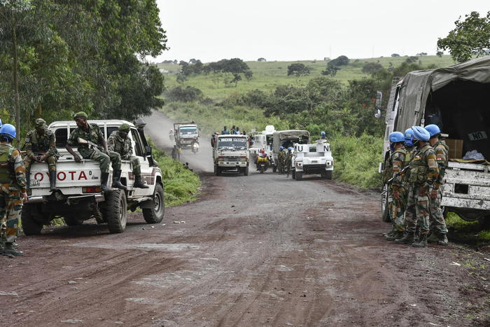 Militari e Polizia in Congo nella zona dell'uccisione di Attanasio e Iacovacci