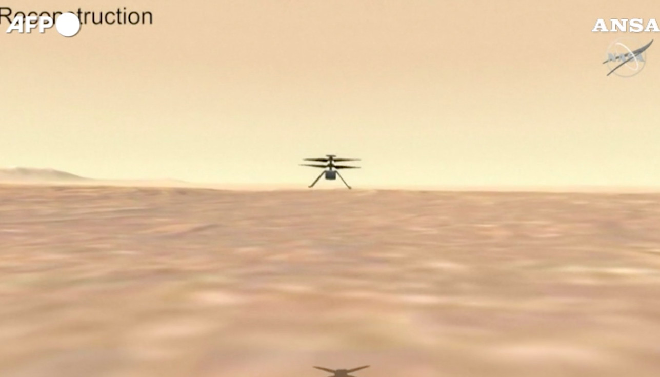 Il drone-elicottero ingenuity della Nasa vola su Marte