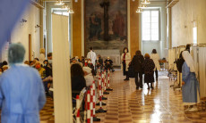 Vaccinazioni anti-Covid nell'ospedale San Giovanni Addolorata a Rome,