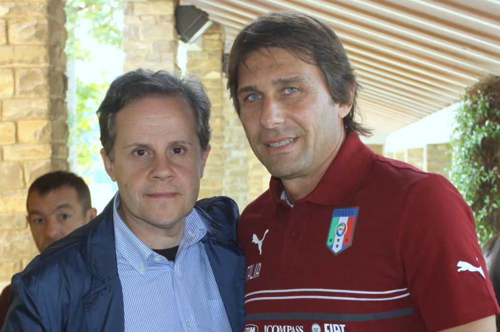 Antonio Conte con il nostro corrispondente Emilio Buttaro ai tempi della Nazionale