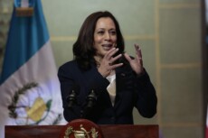 La vice presidente Usa Kamala Harris durante la Conferenza stampa in Guatemala.