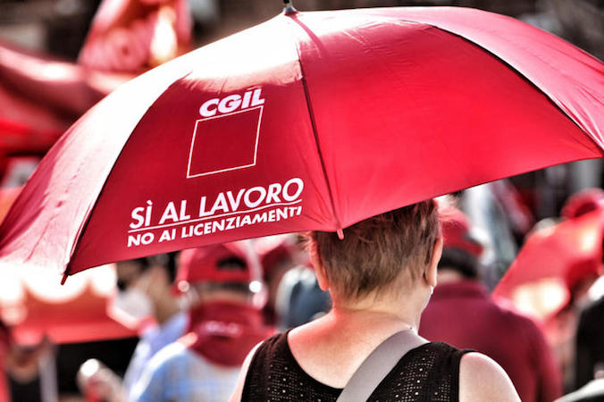 Un post tratto dal profilo Facebook di CGIL Nazionale: in occasione della manifestazione a Torino per il blocco dei licenziamenti.