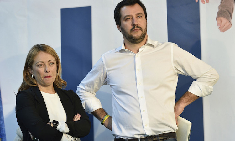 Giorgia Meloni e Matteo Salvini in una foto d'archivio.