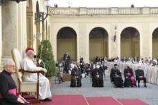 Papa Francesco durante l'udienza generale di oggi, 30 giugno 2021..