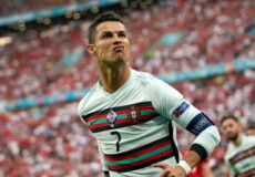 Cristiano Ronaldo mostra la grinta dopo aver segnato una rete.