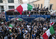 Bagno di folla per gli azzurri a Roma.