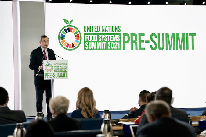 Il Presidente del Consiglio, Mario Draghi, interviene al Pre-Vertice del Summit sui Sistemi Alimentari delle Nazioni Unite, ospitato dal Governo italiano.