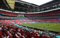 Tifosi allo stadio di Wembley durante l'Europeo di calcio.