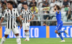 Leonardo Mancuso festeggia il gol della vittoria dell'Empoli sulla Juventus