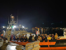 Sbarchi a ripetizione a Lampedusa dove, nel giro di poche ore, sono arrivati, con diversi barchini, 433 migranti, per la maggior parte tunisini, 10 ottobre 2020. Tutti sono stati già portati all'hotspot di contrada Imbriacola.