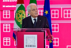 Il Presidente della Repubblica Sergio Mattarella in occasione della cerimonia di inaugurazione dell'anno accademico 2021-2022 dell’Università degli Studi di Milano-Bicocca.