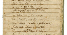 Il manoscritto del canto "Sopra il monumento di Dante che si preparava in Firenze", scritto nella città natale di Giacomo Leopardi tra settembre e ottobre 1818