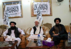 La delegazione dei talebani ai colloqui con Ue e Usa.
