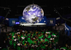 Il palco della Conferenza Onu sul clima Cop26. (ANSA)