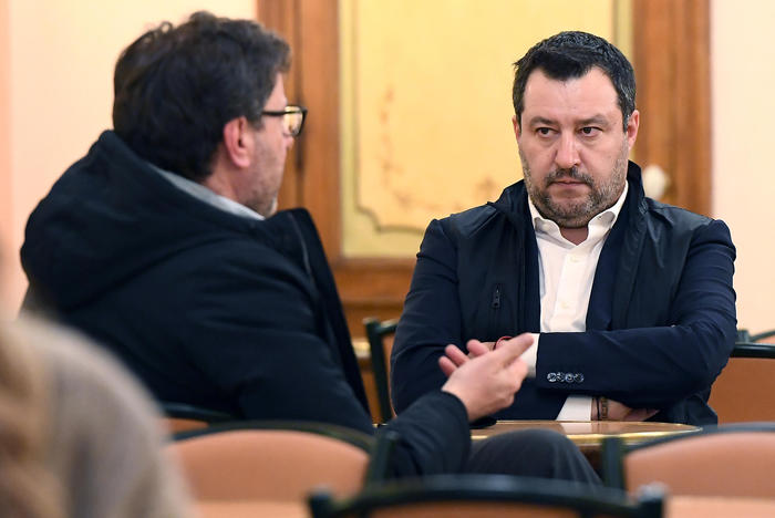Matteo Salvini e Giancarlo Giorgetti, segretario e vice-segretario della Lega