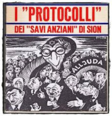 La copertina di una edizione dei "Protocolli dei Savi di Sion"