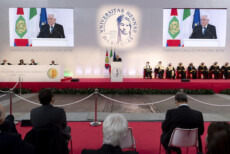 Enna 10/12/2021 Il Presidente della Repubblica Sergio Mattarella in occasione della cerimonia di inaugurazione dell'anno accademico 2021/2022 dell'Università degli Studi di Enna "Kore"