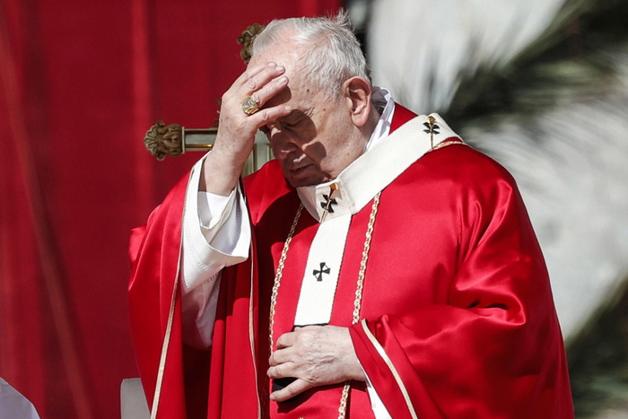 Papa Francesco durante la celebrazione della Messa della Domenica delle Palme.