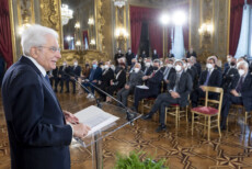 Il Presidente Sergio Mattarella nel corso della celebrazione della Festa del Lavoro