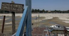 Il fiume Po in secca a Mantova