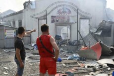 Guerra Ucraina, distruzioni nella città di Sloviansk