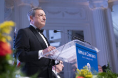 Il Presidente del Consiglio, Mario Draghi, interviene alla 57° Annual Award Dinner nel corso della quale ha ricevuto il World Statesman Award 2022