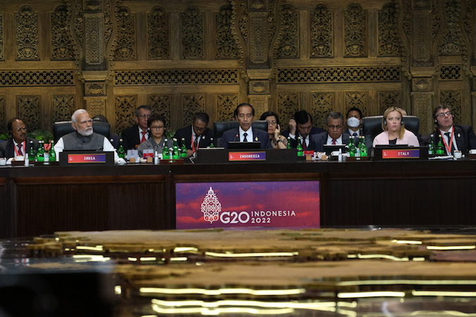 Il Presidente del Consiglio, Giorgia Meloni, partecipa alla prima sessione di lavoro plenaria del Vertice G20